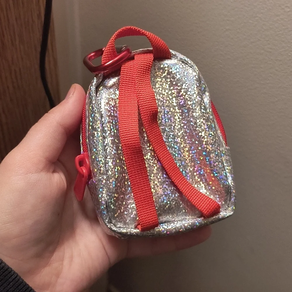 Sanrio Silver Glitter Mini Backpack with Rainbow